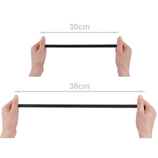 Elastic with arcs and silicone, width 12 mm - Black (10 Meters)