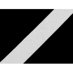 Shoulder elastic with a satin pattern, width 18 mm - White (10 Meters)
