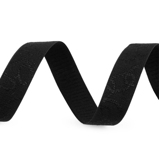 Shoulder elastic with a satin pattern, width 18 mm - Black (90 Meters) Shoulder elastic with a satin pattern, width 18 mm - Black (90 Meters)