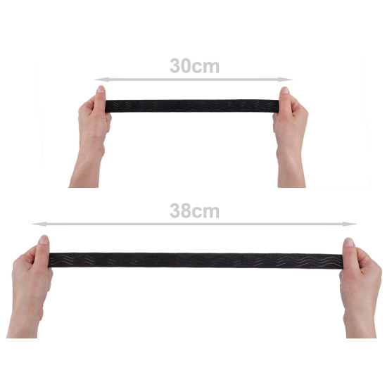 Elastic with silicone, width 25 mm - Black (1 Meter)