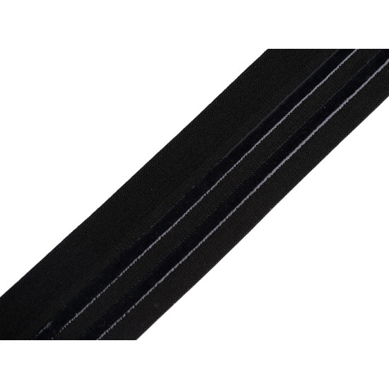 Élastique satiné avec bandes en silicone, largeur 40 mm - Noir (1 Mètre) Élastique satiné avec bandes en silicone, largeur 40 mm - Noir (1 Mètre)