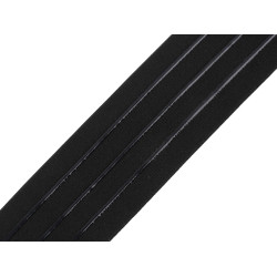 Elastic with silicone strips, width 50 mm - Black (1 Meter)