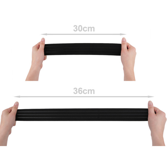 Elastic with silicone strips, width 50 mm - Black (1 Meter)
