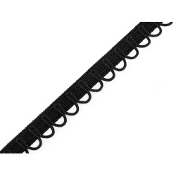 Elastic button loops, width 13 mm - Black (18 Meters)