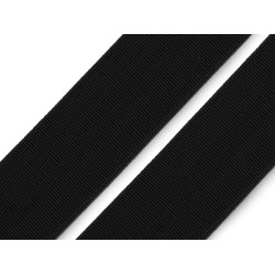 Soft woven elastic, width 25 mm - Black (1 Meter)