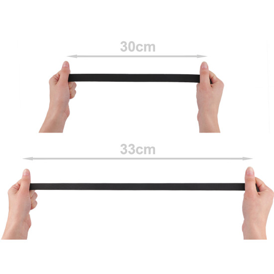 Swimwear raw elastic, width 20 mm - Black (20 Meters)