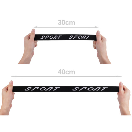 Cinta elástica suave, ancho 30 mm, sport - Negro (20 Metros) Cinta elástica suave, ancho 30 mm, sport - Negro (20 Metros)