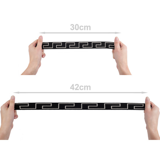 30 mm széles puha ruha gumi - Fekete (1 Méter)