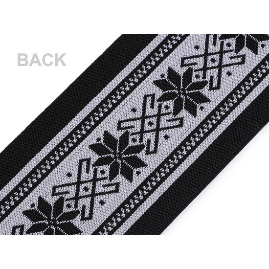 Decorative elastic / insert width 10 cm - Black (20 Meters)