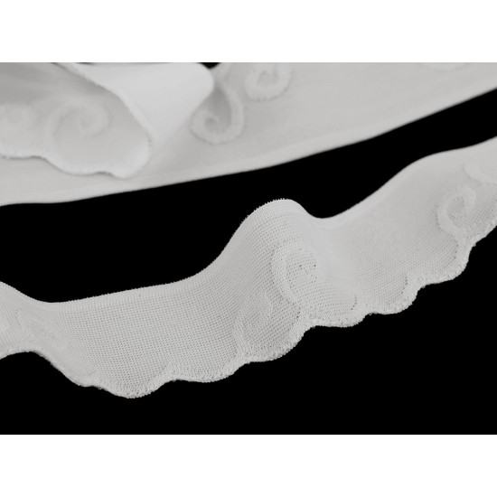 Wäsche-/einfassgummi fein, verziert, breite 25 mm - Schwarz (1 Meter) Wäsche-/einfassgummi fein, verziert, breite 25 mm - Schwarz (1 Meter)