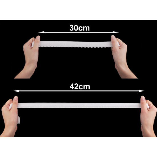 Wäsche-/einfassgummi fein, verziert, breite 25 mm - Schwarz (1 Meter) Wäsche-/einfassgummi fein, verziert, breite 25 mm - Schwarz (1 Meter)