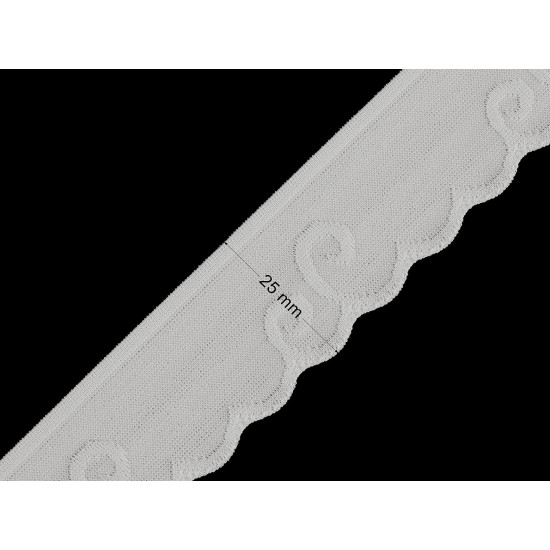 Wäsche-/einfassgummi fein, verziert, breite 25 mm - Schwarz (1 Meter) Wäsche-/einfassgummi fein, verziert, breite 25 mm - Schwarz (1 Meter)
