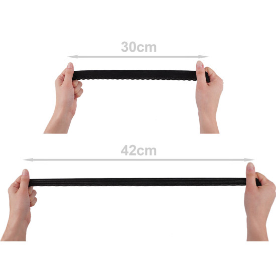 Wäsche-/einfassgummi fein, verziert, breite 25 mm - Schwarz (1 Meter)