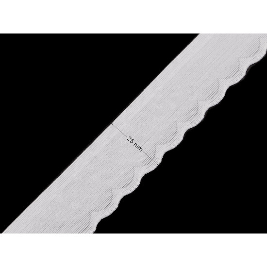 Wäsche-/einfassgummi fein, verziert, breite 25 mm - Schwarz (1 Meter)