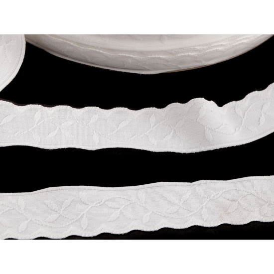 Wäsche-/einfassgummi fein, verziert, breite 25 mm - Off white (1 Meter) Wäsche-/einfassgummi fein, verziert, breite 25 mm - Off white (1 Meter)