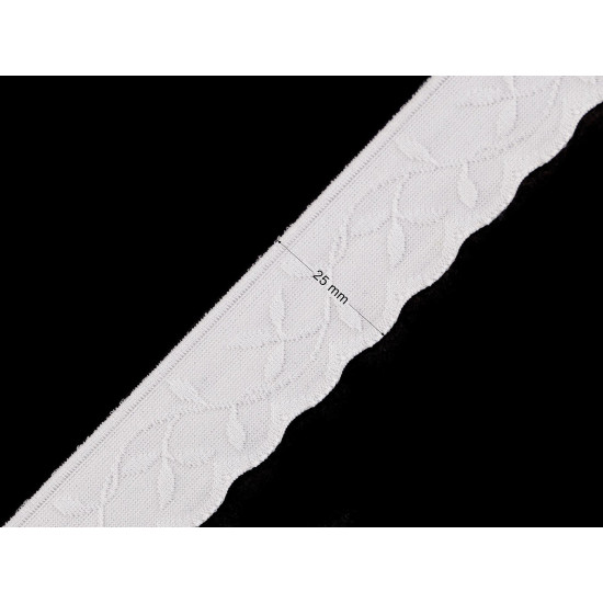 Wäsche-/einfassgummi fein, verziert, breite 25 mm - Off white (1 Meter) Wäsche-/einfassgummi fein, verziert, breite 25 mm - Off white (1 Meter)