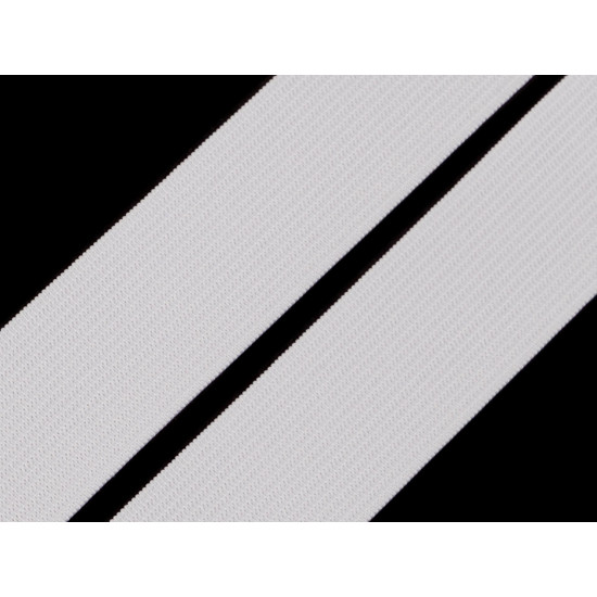 Woven elastic, width 30 mm - White (40 Meters)