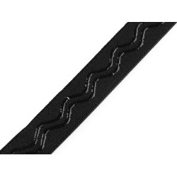 Elastic with silicone, width 20 mm - Black (1 Meter)