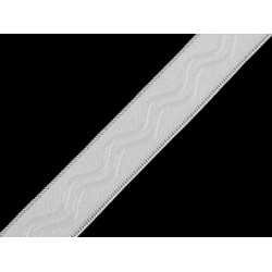 Elastic with silicone, width 20 mm - White (1 Meter)