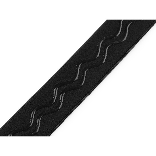 Elastic with silicone, width 25 mm - White (1 Meter)