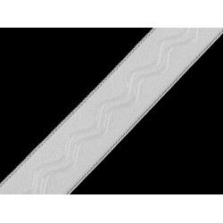 Elastic with silicone, width 25 mm - White (1 Meter)