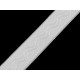 Elastic with silicone, width 25 mm - White (1 Meter)