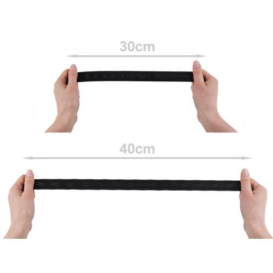 Elastic with silicone, width 25 mm - White (1 Meter)