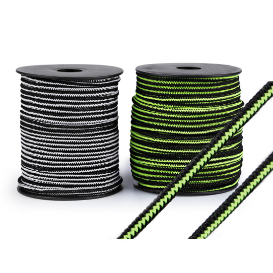 Round elastic band ø2.5 mm resembling a zipper - White (100 Meters) Round elastic band ø2.5 mm resembling a zipper - White (100 Meters)