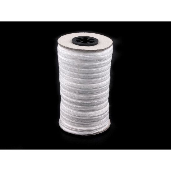 Taśma bawełniana tkana- troczki - szerokość 5 mm - White (10 Metry) Taśma bawełniana tkana- troczki - szerokość 5 mm - White (10 Metry)