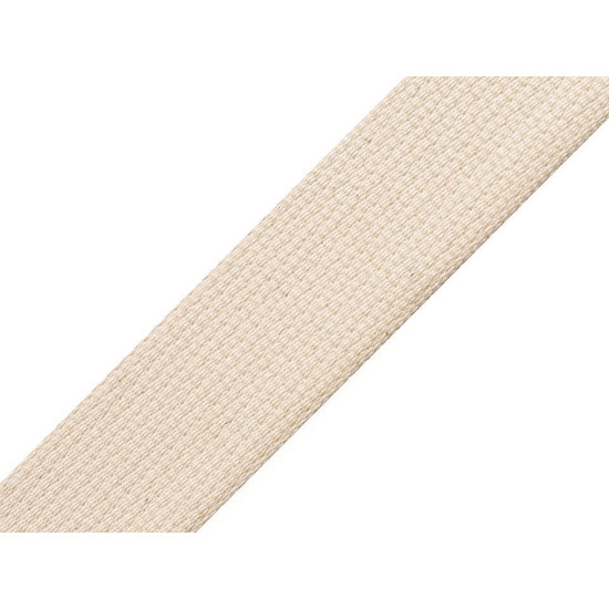 Taśma bawełniana szerokość 30 mm - Naturalny jasny (75 Metry) Taśma bawełniana szerokość 30 mm - Naturalny jasny (75 Metry)