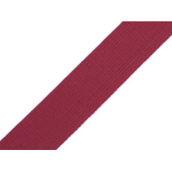 Taśma bawełniana szerokość 30mm wyrób czeski - Jasny bordo (25 Metry)