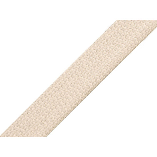 Cotton webbing width 20 mm - Ecru light (75 Meters)