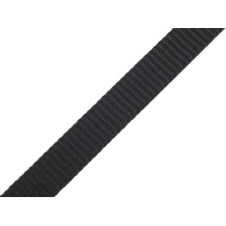 Polypropylene webbing / strap, width 10 mm - Black (100 Meters)
