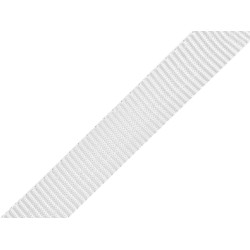 Polypropylene webbing / strap, width 15 mm - White (100 Meters)