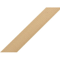 Polypropylene webbing / strap, width 15 mm - Beige (100 Meters)