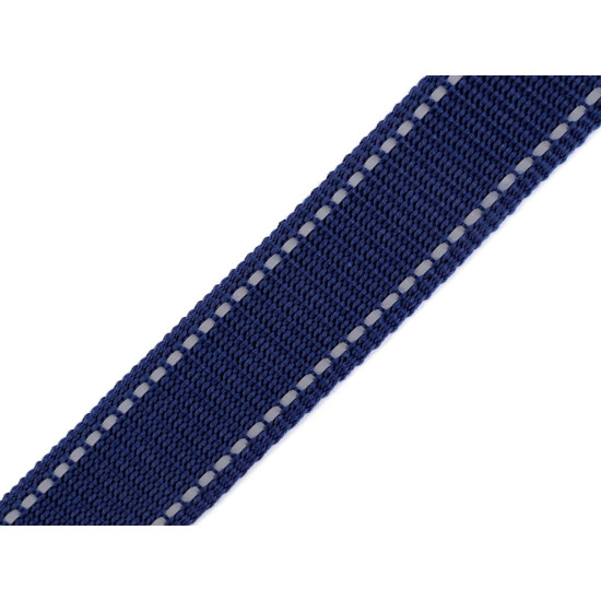Gurt breite 30 mm mit reflektierender durchsteppung - Schwarz (48 Meter) Gurt breite 30 mm mit reflektierender durchsteppung - Schwarz (48 Meter)