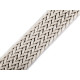 Braided webbing strap width 32 mm - Ecru light (1 Meter)