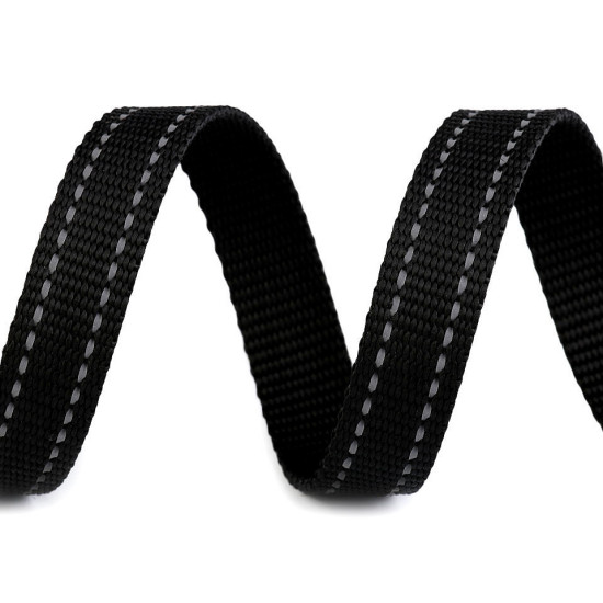 Webbing width 20 mm with reflective thread - Blue dark (50 Meters) Webbing width 20 mm with reflective thread - Blue dark (50 Meters)