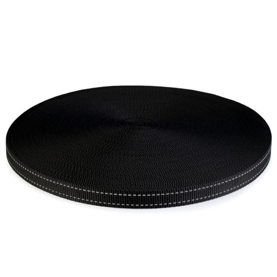 Webbing width 20 mm with reflective thread - Blue dark (50 Meters) Webbing width 20 mm with reflective thread - Blue dark (50 Meters)