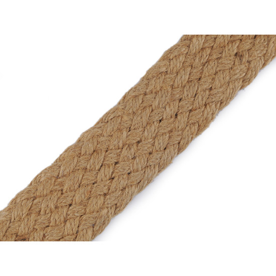 Braided jute webbing width 35 mm - Natural burlap (1 Meter) Braided jute webbing width 35 mm - Natural burlap (1 Meter)