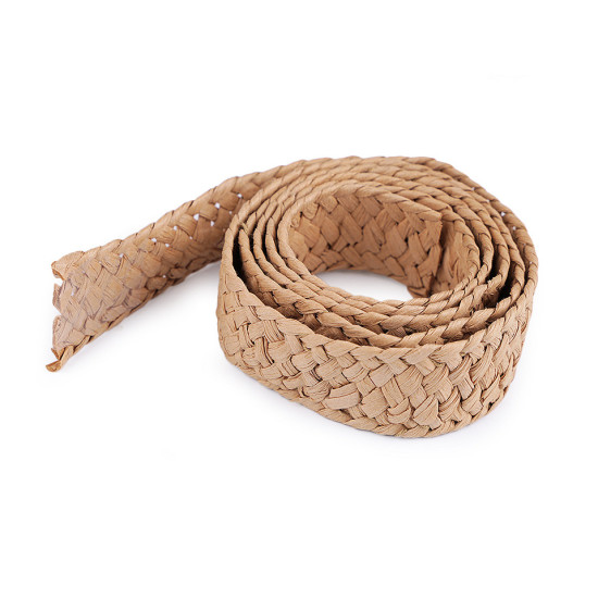Braided webbing / straw tape for diy, width 30 mm - Natural brown (1 Meter) Braided webbing / straw tape for diy, width 30 mm - Natural brown (1 Meter)