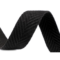 Double-faced polyester webbing width 38 mm - Black (1 Meter)