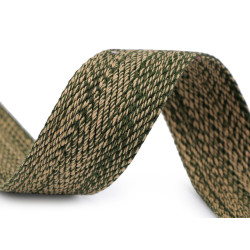 Double-faced polyester webbing width 38 mm - Green (1 Meter)