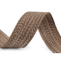 Double-faced polyester webbing width 38 mm - Beige (1 Meter)