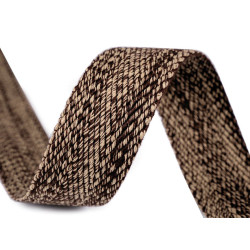 Double-faced polyester webbing width 38 mm - Brown-beige (1 Meter)
