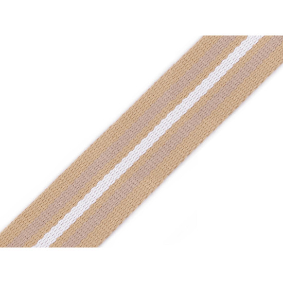 Double-faced polyester webbing width 38 mm - Beige (1 Meter) Double-faced polyester webbing width 38 mm - Beige (1 Meter)