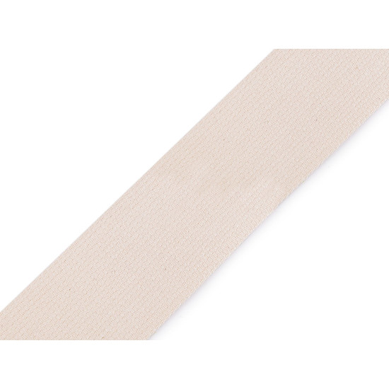 Baumwollband breite 50 mm - Naturfarbe hell (25 Meter)