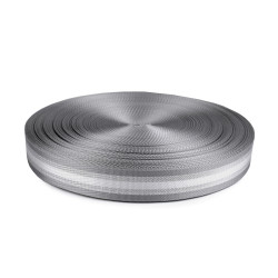 Taśma z lureksem gładka, dwustronna szerokość 38 mm - Jasny popiel (1 Metr)