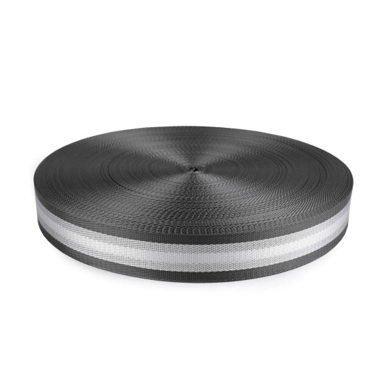 Glatter doppelseitiger gurt mit lurex breite 38 mm - Cognac-braun (1 Meter) Glatter doppelseitiger gurt mit lurex breite 38 mm - Cognac-braun (1 Meter)