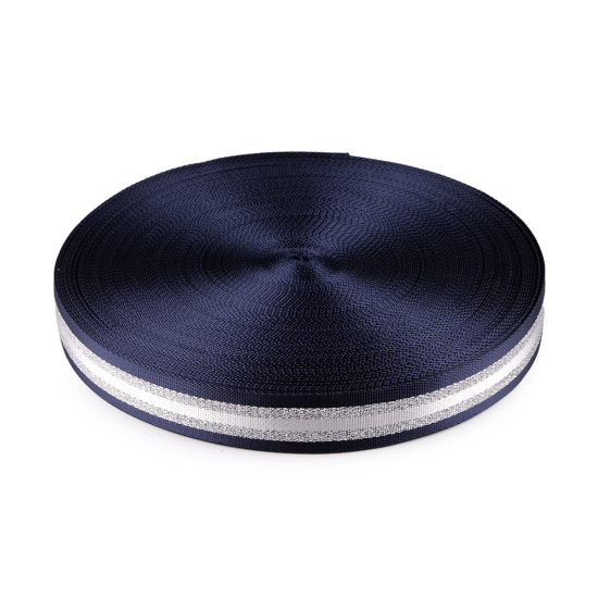 Glatter doppelseitiger gurt mit lurex breite 38 mm - Cognac-braun (1 Meter) Glatter doppelseitiger gurt mit lurex breite 38 mm - Cognac-braun (1 Meter)